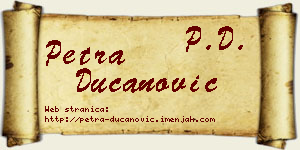 Petra Ducanović vizit kartica